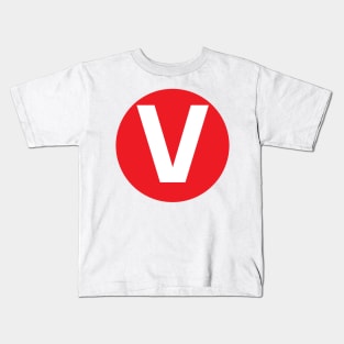 Letter V Big Red Dot Letters & Numbers Kids T-Shirt